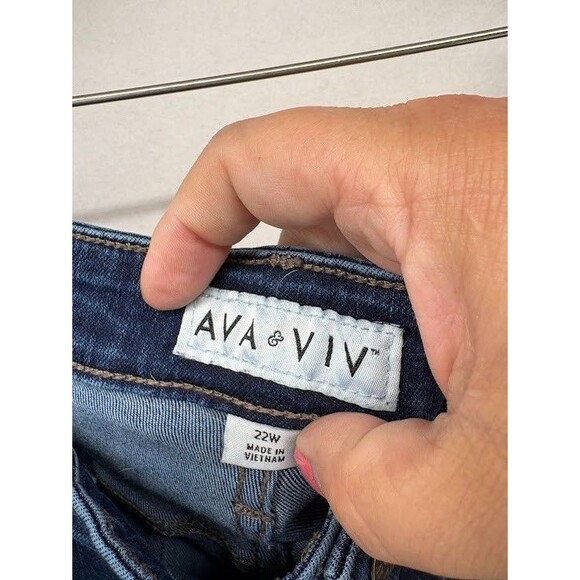 Ava & Viv Women's Plus Size Jeans Size 22W Skinny Leg Stretch - Picture 4 of 9